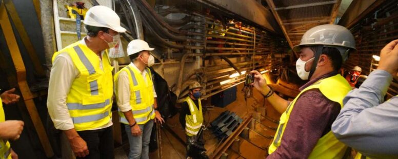 Camilo Santana e Roberto Cláudio fazem visita às obras da Linha Leste do Metrofor prevista para entrega em 2022