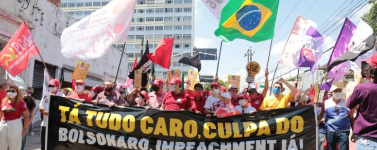 Protesto contra Bolsonaro em Fortaleza destaca situação de fome, desemprego e carestia entre os mais pobres