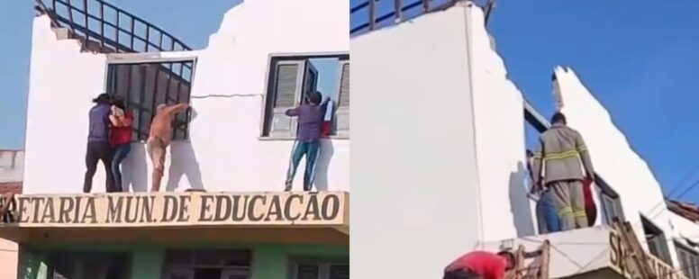 Teto da Secretaria de Educação de Chaval desaba e deixa mais de 20 professores feridos na Zona Norte do Ceará