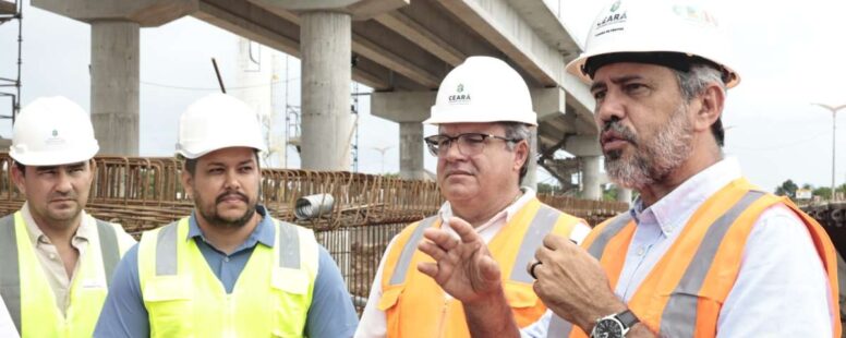 De volta a Fortaleza após missão nos EUA, governador Elmano de Freitas acompanha obras do VLT Aeroporto-Castelão
