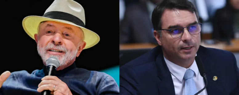 Pesquisa CNT/MDA tem Lula abrindo 7,3% de vantagem sobre Flávio Bolsonaro na disputa do 2° turno. Petista tem 40,5% contra 30,4% do bolsonarista no 1° turno