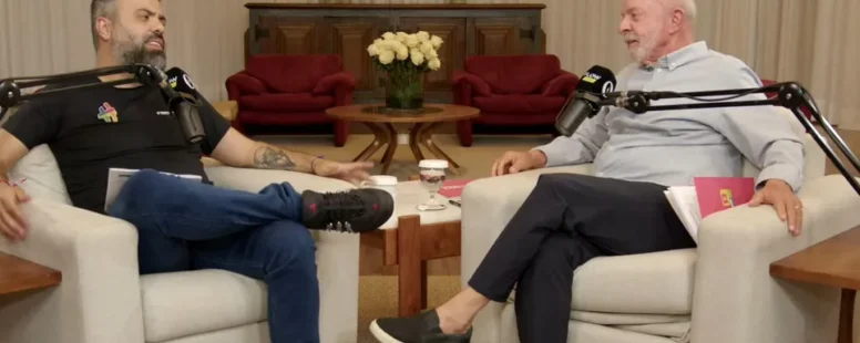 Longe da confusão na Globo, Lula desfila propostas no Flow Podcast e tem audiência superior a 1,6 milhão no YouTube